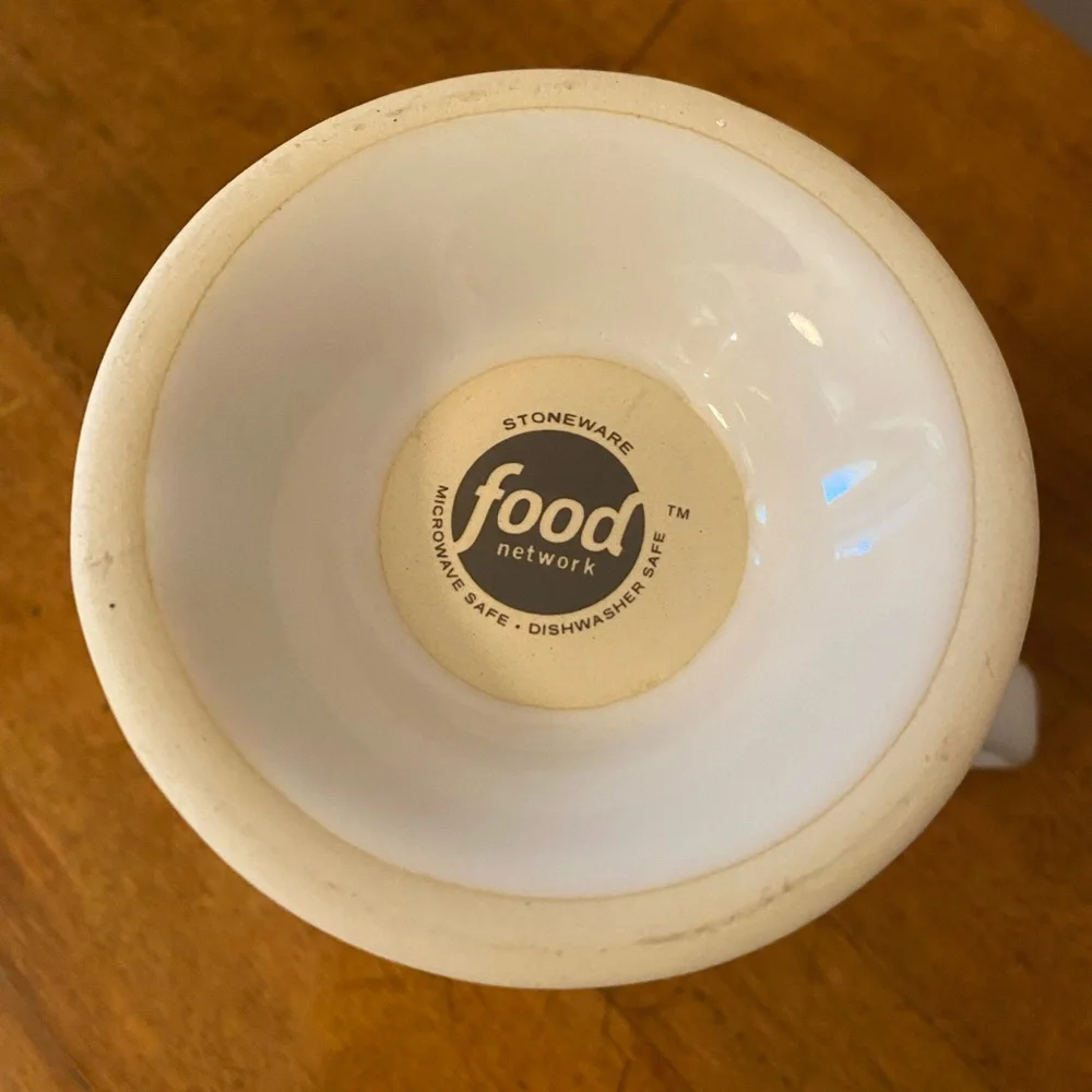 Food Network Stoneware White Washed Letter K Coffee Tea Cup Mug